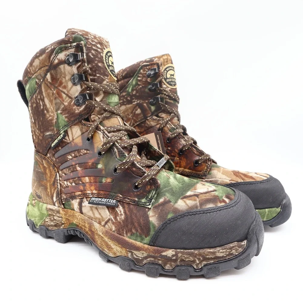 Irish Setter Boots Mens Size 9 D Shadow Trek Gore-Tex Camo Hunting 3858 NIB